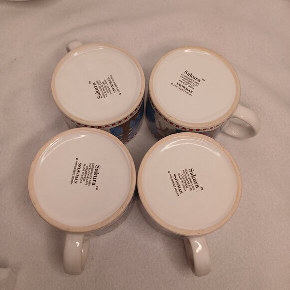 4 Cups and Saucer Sets Sakura Debbie Mumm Vintage 1997 Stoneware Christmas - Picture 7 of 16